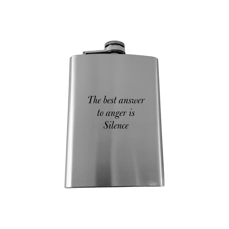 8oz The Best answer to anger is Silence Marcus Aurelius SS Flask