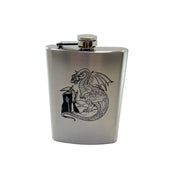 8oz Wizard and Dragon Stainless Steel flask