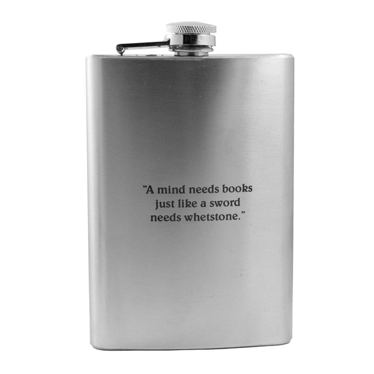 8oz A Mind Needs Books Flask