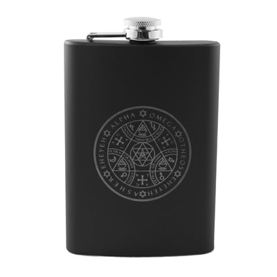 8oz BLACK Alpha Omega Flask
