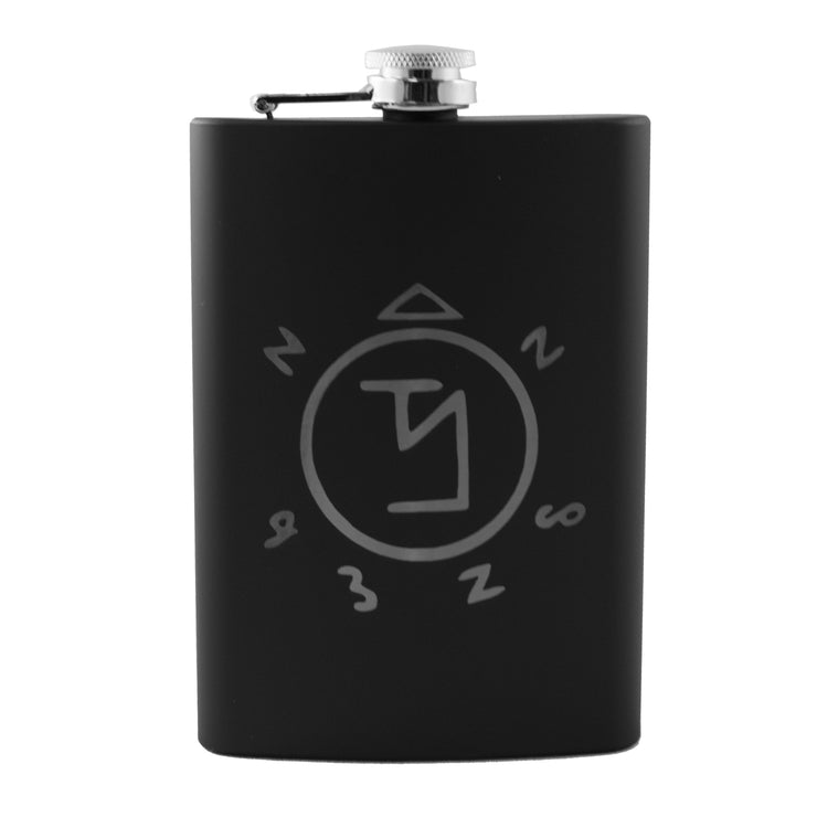 8oz BLACK Angel Ward Flask