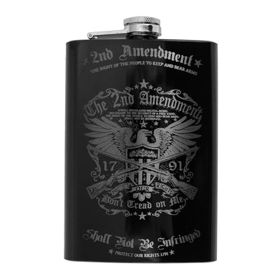 8oz BLACK 2nd Amendment Flask