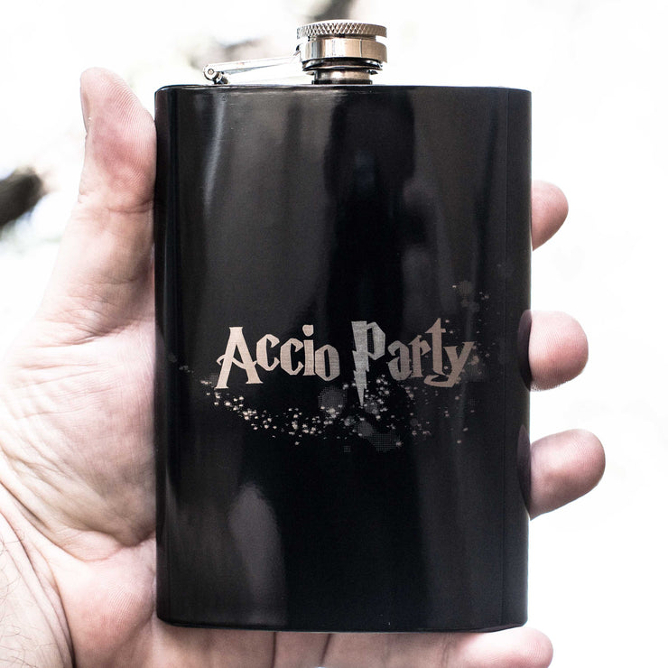 8oz BLACK Accio Party Flask
