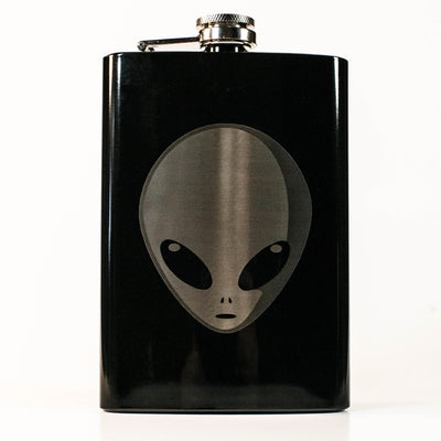 8oz BLACK Alien Flask