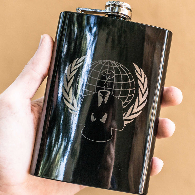 8oz BLACK Anonymous Flask