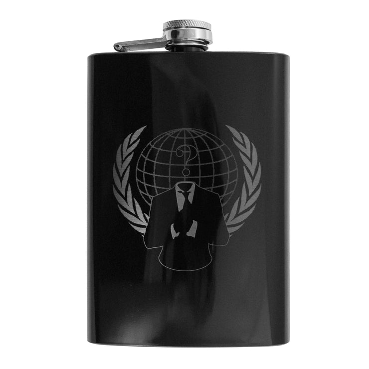 8oz BLACK Anonymous Flask
