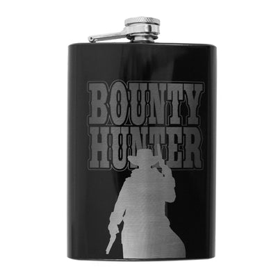 8oz BLACK Bounty Hunter Flask