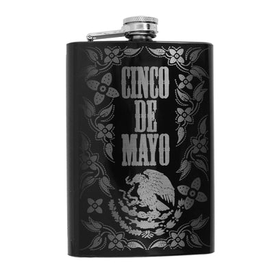 8oz BLACK Cinco De Mayo Flask