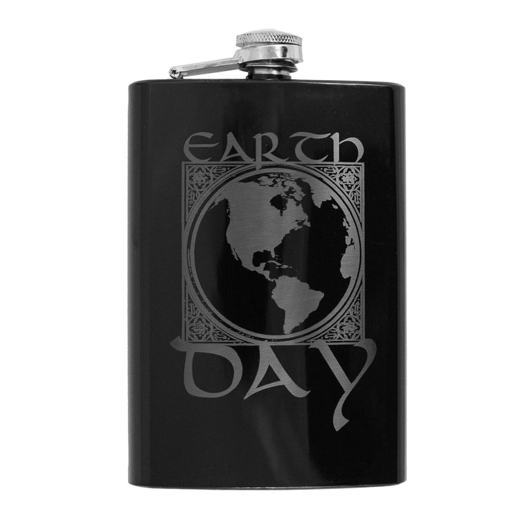 8oz BLACK Earth Day West Flask