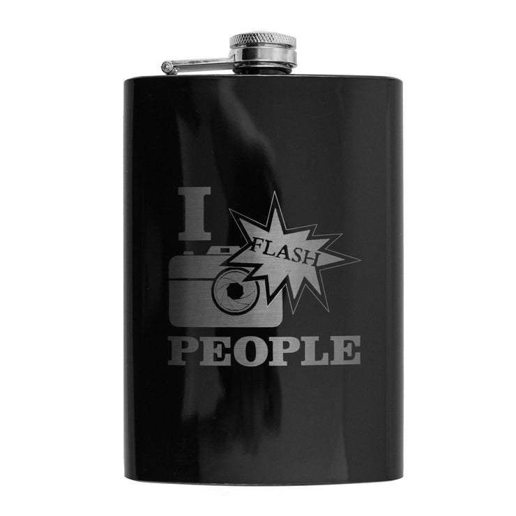 8oz BLACK I Flash People Flask