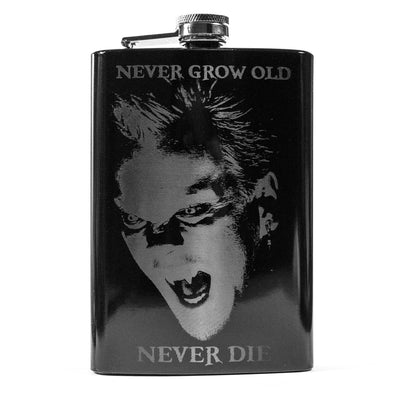 8oz BLACK Never Grow Old Flask