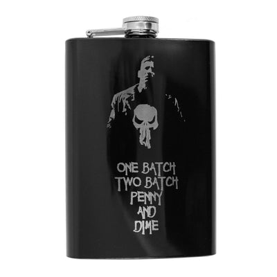 8oz BLACK Penny and Dime Flask
