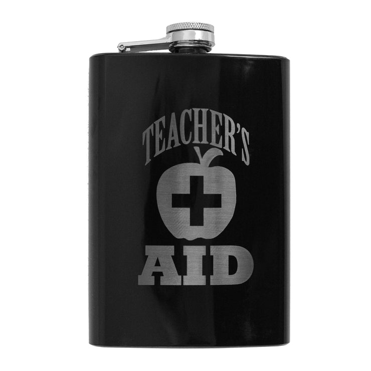 8oz BLACK Teacher's Aid Flask