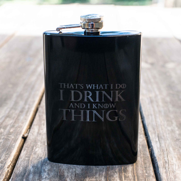 8oz BLACK That's What I Do Flask