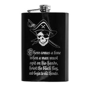 8oz BLACK There Comes a Time Flask