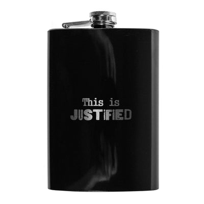8oz BLACK This is Justified Flask