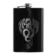 8oz BLACK Vintage Flying Dragon Flask