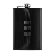 8oz BLACK World's Okayest Brother Flask