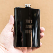 8oz BLACK World's Okayest Brother Flask