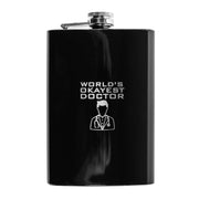 8oz BLACK World's Okayest Doctor Flask