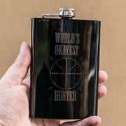 8oz BLACK World's Okayest Hunter Flask