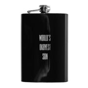 8oz BLACK World's Okayest Son Flask