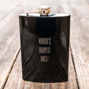 8oz BLACK World's Okayest Uncle Flask