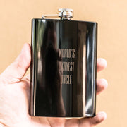 8oz BLACK World's Okayest Uncle Flask