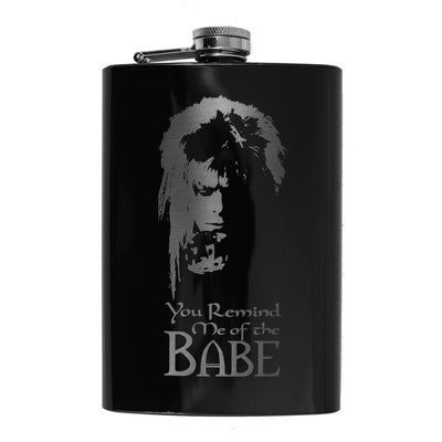 8oz BLACK You Remind Me of the Babe Flask