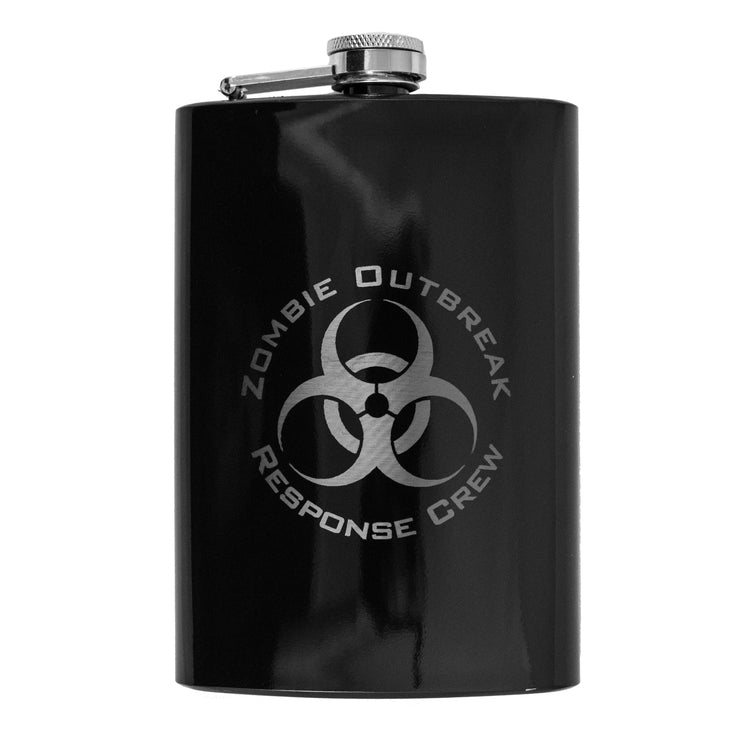 8oz BLACK Zombie Outbreak Response Crew Flask