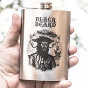 8oz Stainless Steel Black Beard Flask
