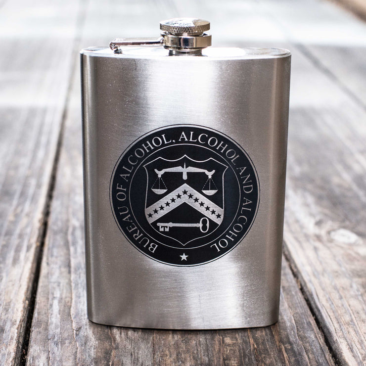 8oz Bureau Of Alcohol Alcohol and Alcohol Flask