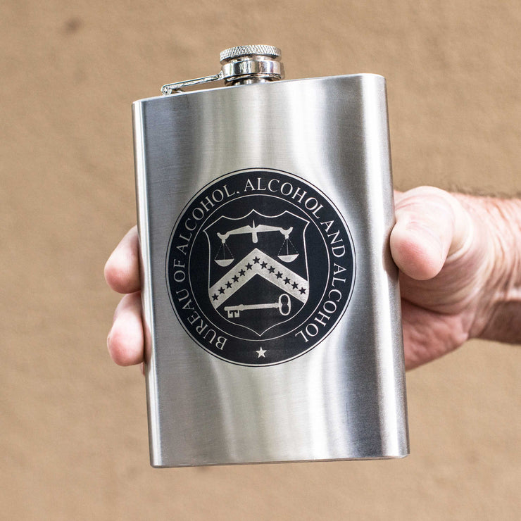 8oz Bureau Of Alcohol Alcohol and Alcohol Stainless Steel Flask