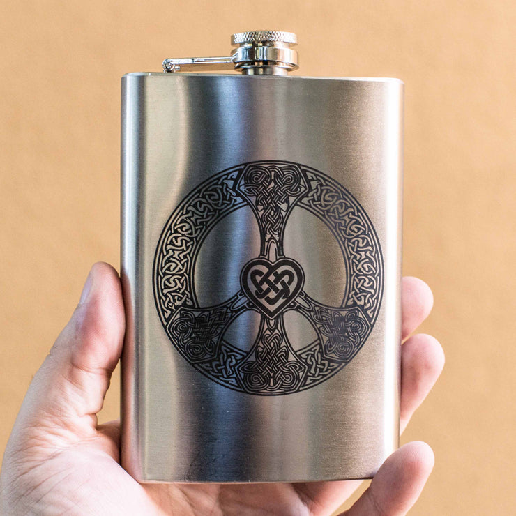 8oz Celtic Love and Peace Flask