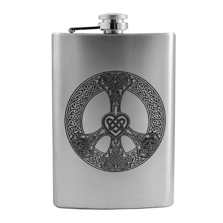 8oz Celtic Love and Peace Flask