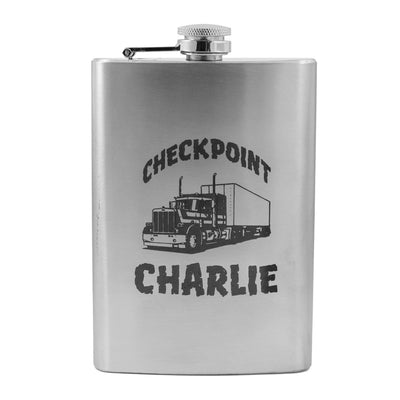 8oz Checkpoint Charlie Stainless Steel Flask