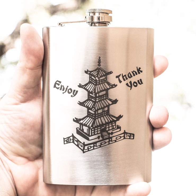 8oz Chinese Take-Out Stainless Steel Flask