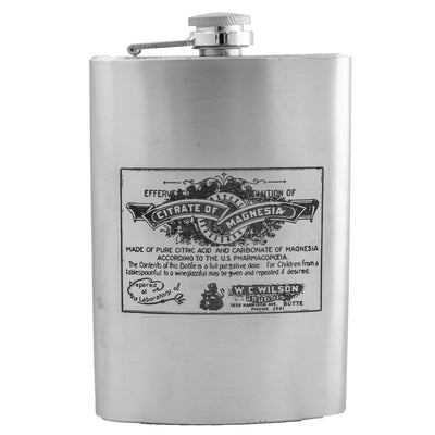 8oz Citrate of Magnesia flask laser engraved