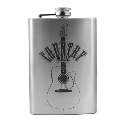8oz Country Music Stainless Steel Flask Guitar Novelty
