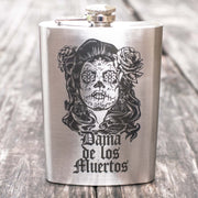 8oz Dama De Los Muertos Stainless Steel Flask
