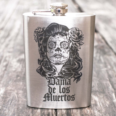 8oz Dama De Los Muertos Flask