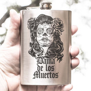 8oz Dama De Los Muertos Stainless Steel Flask