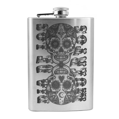 8oz Dia De Los Muertos Stainless Steel Flask