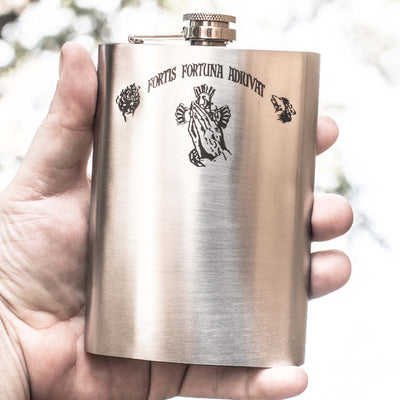 8oz Fortis Fortuna Adiuvat Stainless Steel Flask