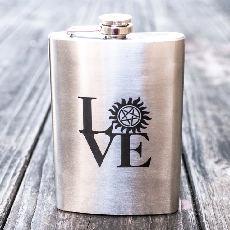 8oz Geek Love Collection - Anti-Possession Flask Laser Engraved