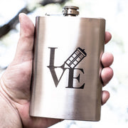 8oz Geek Love Collection - Police Call Box Stainless Steel Flask