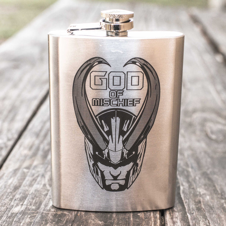 8oz God of Mischief Flask