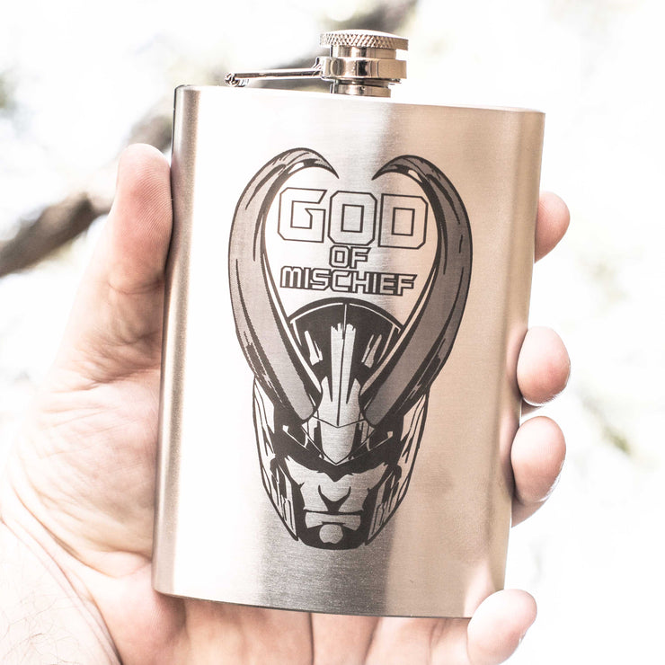 8oz God of Mischief Flask