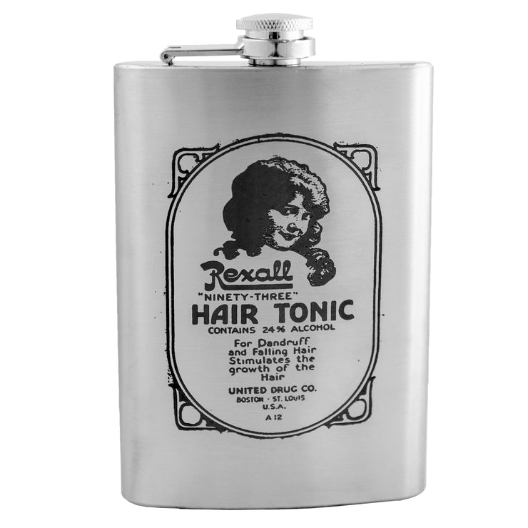 8oz Hair Tonic Flask Laser Engraved