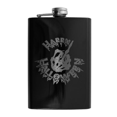 8oz BLACK Happy Halloween Flask
